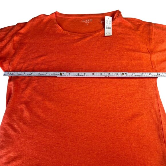 J.Crew 100% Linen Tee Crew Neck Orange Color Size Large - Picture 8 of 10